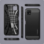 Spigen Rugged Armor Case - тънък качествен силиконов (TPU) калъф за Samsung Galaxy A22 5G (черен) 4