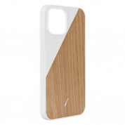 Native Union Clic Wooden Case - дизайнерски хибриден (дърво+TPU) кейс за iPhone 12, iPhone 12 Pro (бял) 2