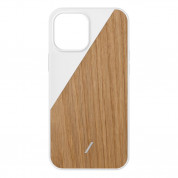 Native Union Clic Wooden Case - дизайнерски хибриден (дърво+TPU) кейс за iPhone 12, iPhone 12 Pro (бял)
