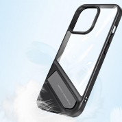 Ugreen Fusion Kickstand Case - хибриден удароустойчив кейс с поставка за iPhone 13 (черен-прозрачен) 2