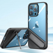 Ugreen Fusion Kickstand Case - хибриден удароустойчив кейс с поставка за iPhone 13 (черен-прозрачен) 9