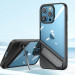 Ugreen Fusion Kickstand Case - хибриден удароустойчив кейс с поставка за iPhone 13 (черен-прозрачен) 10
