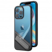 Ugreen Fusion Kickstand Case - хибриден удароустойчив кейс с поставка за iPhone 13 (черен-прозрачен) 3