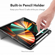 ESR Rebound Pencil Case - полиуретанов калъф с поставка и отделение за Apple Pencil 2 за iPad Pro 12.9 M1 (2021) (сив) 3