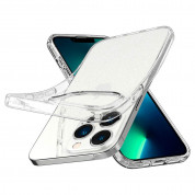 Spigen Liquid Crystal Glitter Case - тънък силиконов (TPU) калъф за iPhone 13 Pro (прозрачен)  5