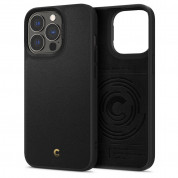 Spigen Cyrill Leather Brick Case - дизайнерски кожен кейс за iPhone 13 Pro Max (черен) 1