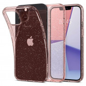 Spigen Liquid Crystal Glitter Case - тънък силиконов (TPU) калъф за iPhone 13 (розов) 