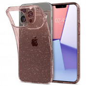 Spigen Liquid Crystal Glitter Case - тънък силиконов (TPU) калъф за iPhone 13 Pro Max (розов) 