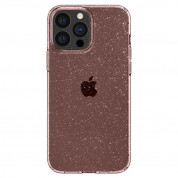 Spigen Liquid Crystal Glitter Case - тънък силиконов (TPU) калъф за iPhone 13 Pro Max (розов)  1