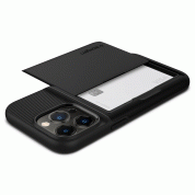 Spigen Slim Armor CS Case - хибриден кейс с отделение за кр. карти и най-висока степен на защита за iPhone 13 Pro (черен) 4