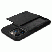 Spigen Slim Armor CS Case - хибриден кейс с отделение за кр. карти и най-висока степен на защита за iPhone 13 Pro (черен) 5