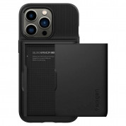 Spigen Slim Armor CS Case - хибриден кейс с отделение за кр. карти и най-висока степен на защита за iPhone 13 Pro (черен) 3