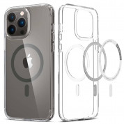 Spigen Ultra Hybrid MagSafe Case - хибриден кейс с висока степен на защита с MagSafe за iPhone 13 Pro Max (сив-прозрачен) 