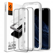 Spigen Glass.Tr Align Master Full Cover Tempered Glass 2 Pack for iPhone 14, iPhone 13, iPhone 13 Pro (black-clear) (2 pcs.)