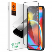 Spigen Glass.Tr Slim Full Cover Tempered Glass - калено стъклено защитно покритие за целия дисплей на iPhone 14, iPhone 13, iPhone 13 Pro (черен-прозрачен)