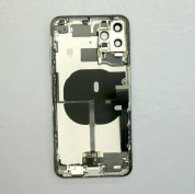 Apple iPhone 11 Pro Max Backcover Full Assembly - оригинален резервен заден капак заедно с Lightning порт, безжично зареждане и бутони (бял) 2