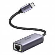 Ugreen USB-C External USB Network Adapter 1000Mbps - адаптер USB-C към Ethernet за компютри с USB-C порт (тъмносив)