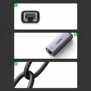 Ugreen USB-C External USB Network Adapter 1000Mbps - адаптер USB-C към Ethernet за компютри с USB-C порт (тъмносив) 5