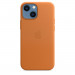 Apple iPhone Leather Case with MagSafe - оригинален кожен кейс (естествена кожа) за iPhone 13 Mini (оранжев) 3
