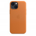 Apple iPhone Leather Case with MagSafe - оригинален кожен кейс (естествена кожа) за iPhone 13 Mini (оранжев) 2