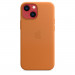 Apple iPhone Leather Case with MagSafe - оригинален кожен кейс (естествена кожа) за iPhone 13 Mini (оранжев) 5
