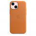 Apple iPhone Leather Case with MagSafe - оригинален кожен кейс (естествена кожа) за iPhone 13 Mini (оранжев) 4