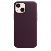 Apple iPhone Leather Case with MagSafe - оригинален кожен кейс (естествена кожа) за iPhone 13 Mini (бордо) 3