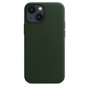Apple iPhone Leather Case with MagSafe - оригинален кожен кейс (естествена кожа) за iPhone 13 Mini (зелен) 1