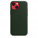 Apple iPhone Leather Case with MagSafe - оригинален кожен кейс (естествена кожа) за iPhone 13 Mini (зелен) 5