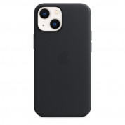 Apple iPhone Leather Case with MagSafe - оригинален кожен кейс (естествена кожа) за iPhone 13 Mini (черен)