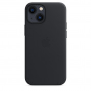Apple iPhone Leather Case with MagSafe - оригинален кожен кейс (естествена кожа) за iPhone 13 Mini (черен) 1