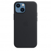 Apple iPhone Leather Case with MagSafe - оригинален кожен кейс (естествена кожа) за iPhone 13 Mini (черен) 2