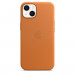 Apple iPhone Leather Case with MagSafe - оригинален кожен кейс (естествена кожа) за iPhone 13 (оранжев) 1