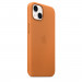 Apple iPhone Leather Case with MagSafe - оригинален кожен кейс (естествена кожа) за iPhone 13 (оранжев) 6