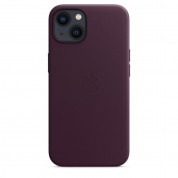 Apple iPhone Leather Case with MagSafe - оригинален кожен кейс (естествена кожа) за iPhone 13 (бордо) 2