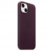 Apple iPhone Leather Case with MagSafe - оригинален кожен кейс (естествена кожа) за iPhone 13 (бордо) 5