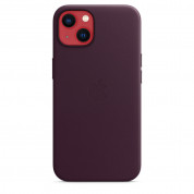 Apple iPhone Leather Case with MagSafe - оригинален кожен кейс (естествена кожа) за iPhone 13 (бордо) 4