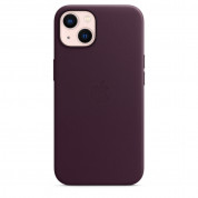Apple iPhone Leather Case with MagSafe - оригинален кожен кейс (естествена кожа) за iPhone 13 (бордо) 3