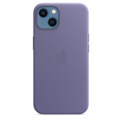 Apple iPhone Leather Case with MagSafe - оригинален кожен кейс (естествена кожа) за iPhone 13 (лилав) 2