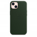 Apple iPhone Leather Case with MagSafe - оригинален кожен кейс (естествена кожа) за iPhone 13 (зелен) 4