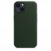 Apple iPhone Leather Case with MagSafe - оригинален кожен кейс (естествена кожа) за iPhone 13 (зелен) 3