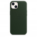 Apple iPhone Leather Case with MagSafe - оригинален кожен кейс (естествена кожа) за iPhone 13 (зелен) 1
