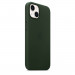 Apple iPhone Leather Case with MagSafe - оригинален кожен кейс (естествена кожа) за iPhone 13 (зелен) 6