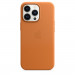 Apple iPhone Leather Case with MagSafe - оригинален кожен кейс (естествена кожа) за iPhone 13 Pro (златисто кафяв) 2