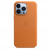Apple iPhone Leather Case with MagSafe - оригинален кожен кейс (естествена кожа) за iPhone 13 Pro (златисто кафяв) 4