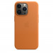 Apple iPhone Leather Case with MagSafe - оригинален кожен кейс (естествена кожа) за iPhone 13 Pro (златисто кафяв) 1