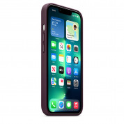 Apple iPhone Leather Case with MagSafe - оригинален кожен кейс (естествена кожа) за iPhone 13 Pro (бордо) 5