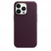 Apple iPhone Leather Case with MagSafe - оригинален кожен кейс (естествена кожа) за iPhone 13 Pro (бордо) 3