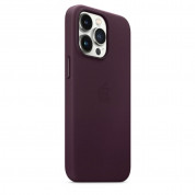 Apple iPhone Leather Case with MagSafe - оригинален кожен кейс (естествена кожа) за iPhone 13 Pro (бордо) 4