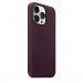 Apple iPhone Leather Case with MagSafe - оригинален кожен кейс (естествена кожа) за iPhone 13 Pro (бордо) 5